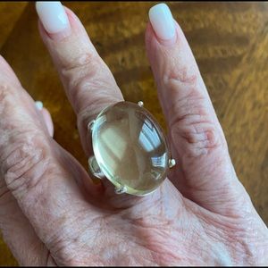 Large 26mm Moonstone Statement Ring set in Sterling silver  New